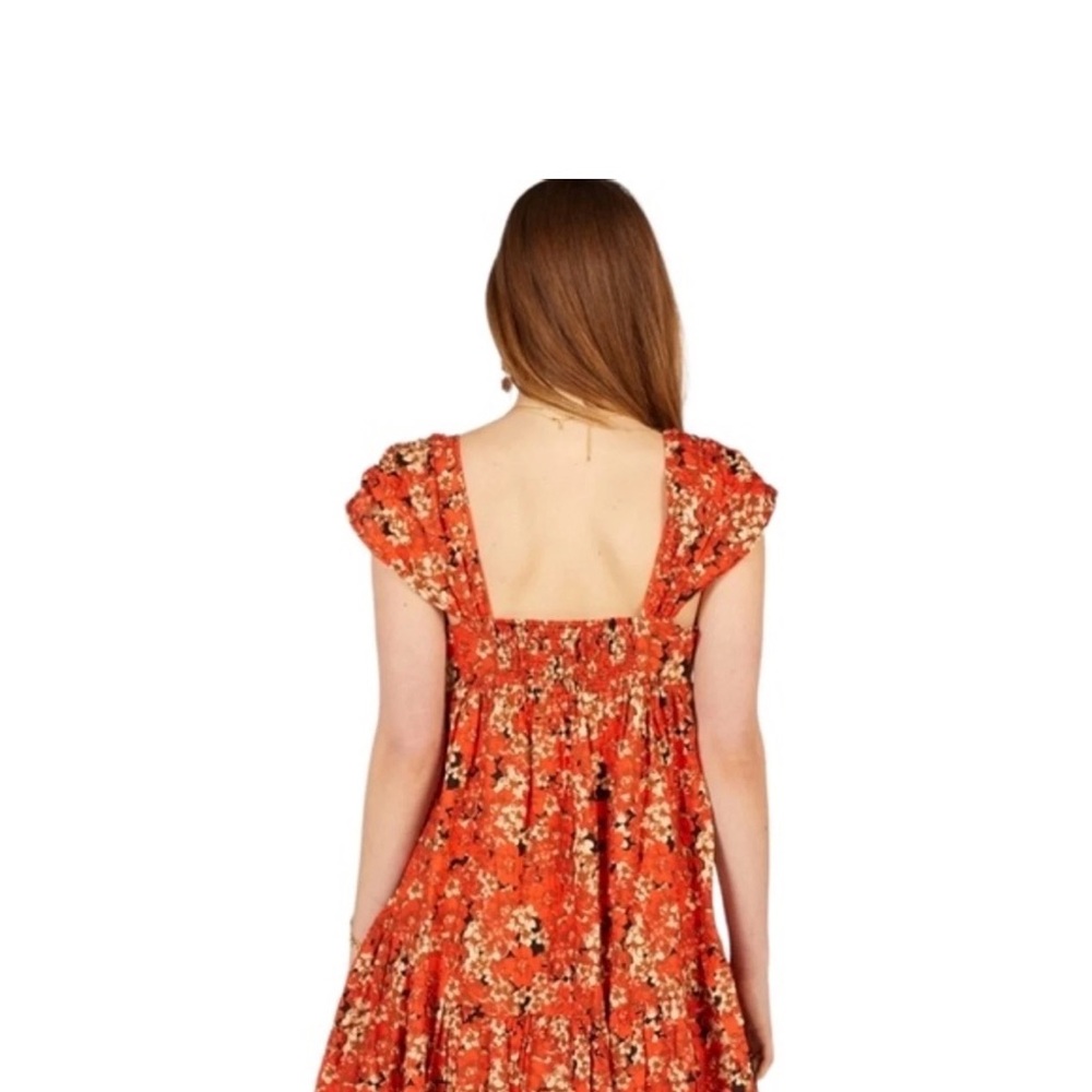 Free People floral Pattern Play Mini Dress M EUC Boho Flowy flirty - Picture 5 of 15
